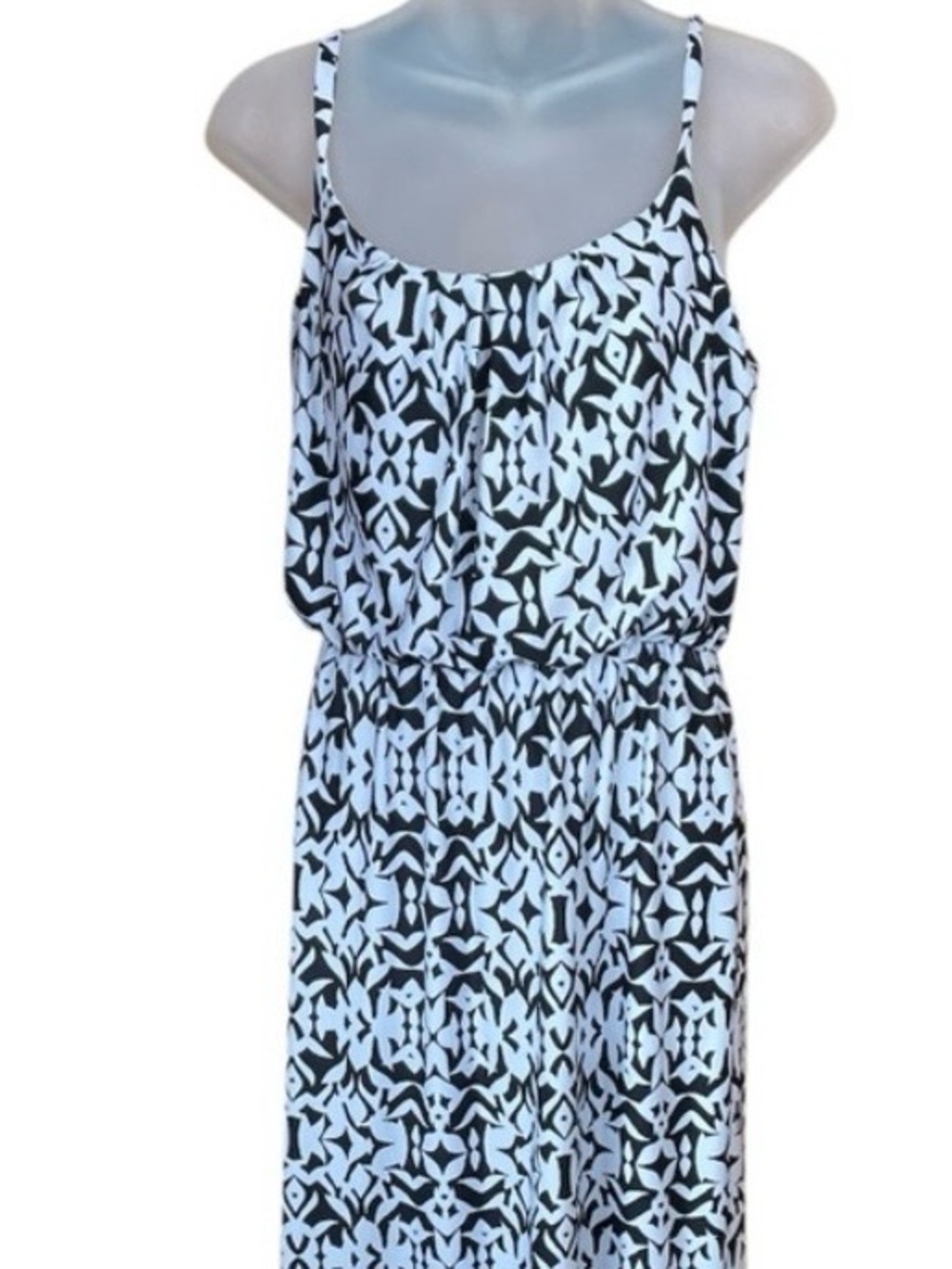 AB studio small black and white maxi dress sun dress vacation